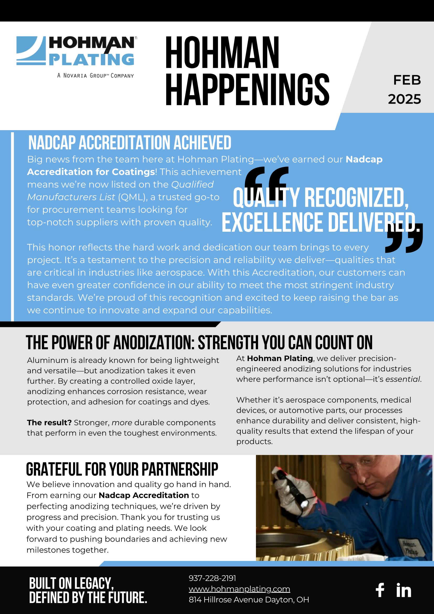 Hohman Happenings Newsletter February 2025 Page 1