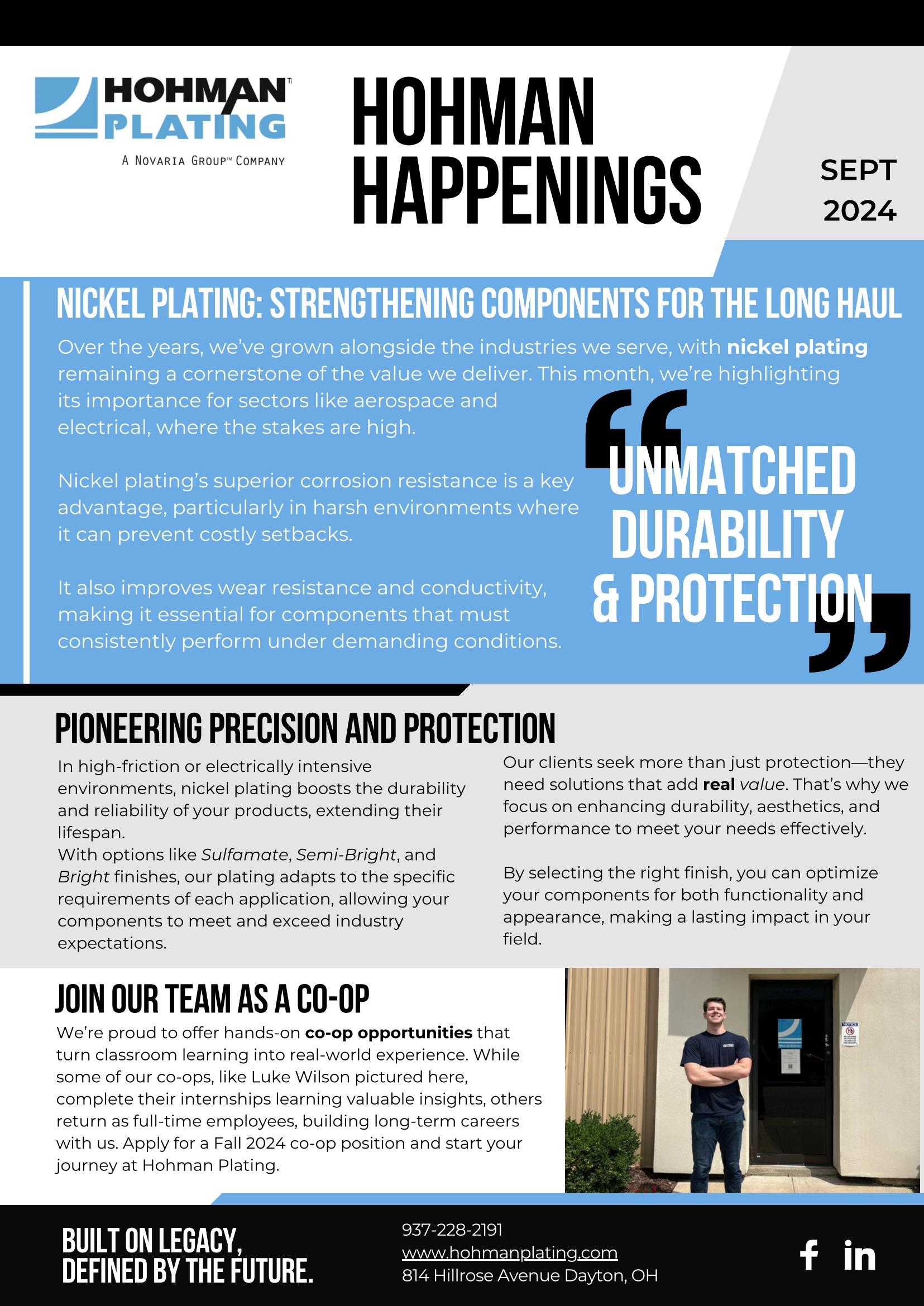 Hohman Happenings Newsletter September 2024 Page 1